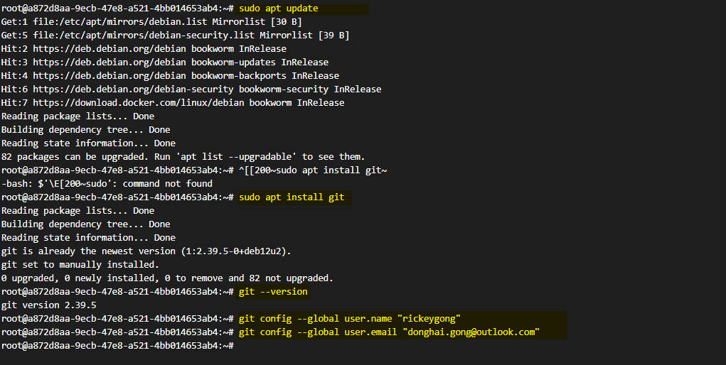 debian os install git
